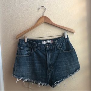 Relaxed straight Levi jean shorts, urbanoutfitters